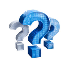 Poster - 3D Question Mark Icon FAQ Help Inquiry Support Query Riddle Puzzle isolated on transparent background