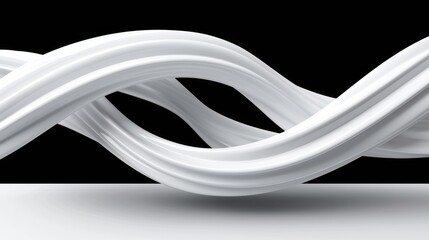 Poster - Abstract White Swirls on Black Background: A Study in Smooth Curves and Elegant Design