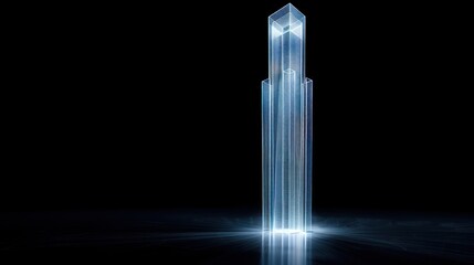 Poster - Futuristic Glass Tower: A Digital Architectural Marvel