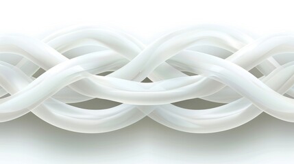 Poster - Abstract White Intertwined Curves: A Seamless Pattern of Elegant, Flowing Lines