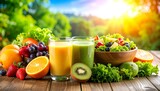 Stół z jedzeniem – dieta lub zdrowe żywienie 1