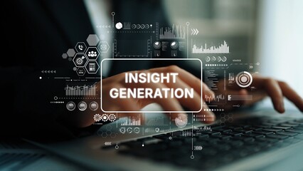 Poster - digital workplace with focus on insight generation and data analysis in a modern business environmen