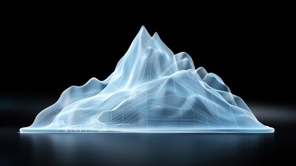 Poster - Abstract Crystalline Mountain Range: Digital Art