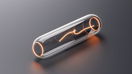 Poster - Futuristic Capsule: Glowing Filament in Glass