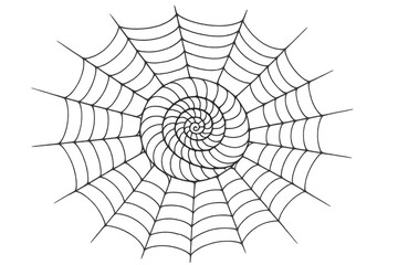Poster - Delicate spiderweb spiral pattern, translucent background, perfect for gothic design and halloween-themed graphic elements