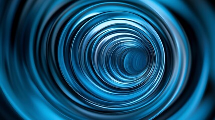 Poster - Abstract blue swirling vortex tunnel.