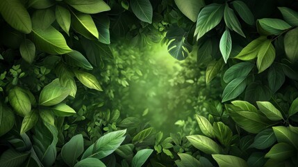 Aufkleber - Lush green foliage creates a tunnel effect, leading to a bright, unseen space.