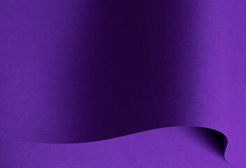 Poster - Designer paper in bright and dark violet purple tones with wavy folds and curved shapes. Matte