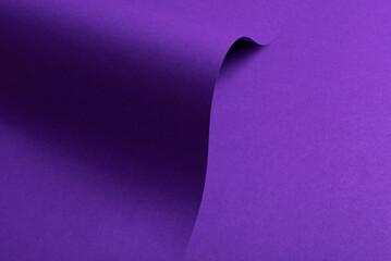 Poster - Elegant designer paper in bright and dark violet purple tones with wavy folds and curved shapes.