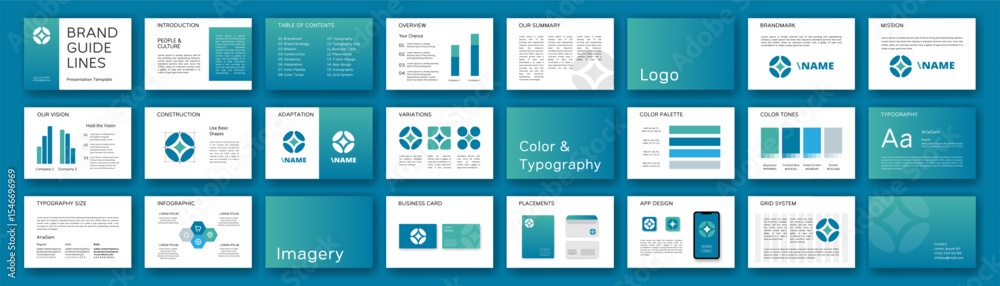 Corporate brand manual. Identity style guide. Logo guideline template ...