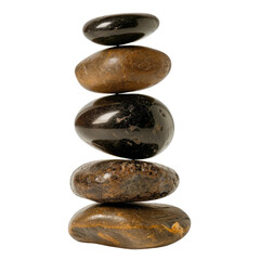 Poster - Balanced stones create serene and calming display, showcasing natural textures and colors. This arrangement symbolizes harmony and tranquility