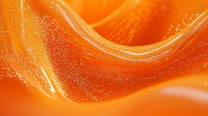 Poster - Abstract orange liquid flowing with tiny bubbles, creating a wave-like texture.