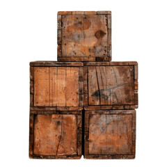 Poster - Rustic wooden blocks stacked in creative arrangement, showcasing their natural texture and grain. Perfect for artistic or decorative use