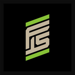 Poster - Striking Logo F15. Geometric Symbol with Green Accent Bars. Ideal for Performance Products, Engineering Firms, and High-Tech Business Identity Systems. Letter F and number 15