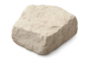 Aufkleber - Beige stone block presenting clean geometric form, serving architectural visualization needs with neutral texture and crisp professional rendering