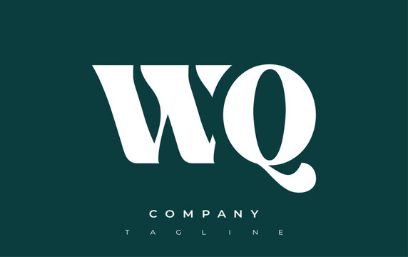 WQ Creative Abstract Typography Logo Design. Elegant logo combining bold typography and creative shapes, ideal for branding and identity solutions.
