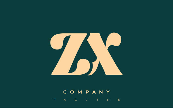 ZX Creative Abstract Typography Logo Design. Elegant logo combining bold typography and creative shapes, ideal for branding and identity solutions.