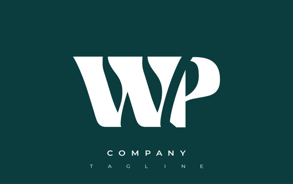 WP Creative Abstract Typography Logo Design. Elegant logo combining bold typography and creative shapes, ideal for branding and identity solutions.
