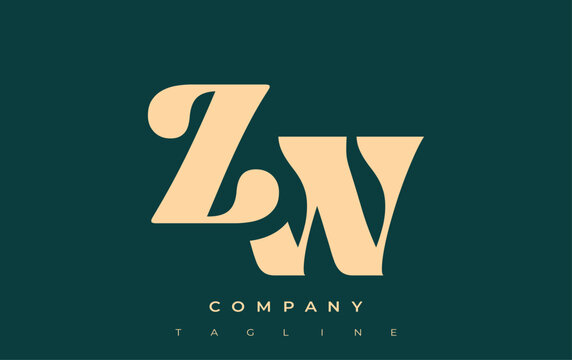 ZW Creative Abstract Typography Logo Design. Elegant logo combining bold typography and creative shapes, ideal for branding and identity solutions.