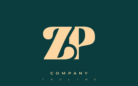 ZP Creative Abstract Typography Logo Design. Elegant logo combining bold typography and creative shapes, ideal for branding and identity solutions.
