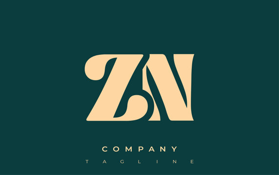 ZN Creative Abstract Typography Logo Design. Elegant logo combining bold typography and creative shapes, ideal for branding and identity solutions.
