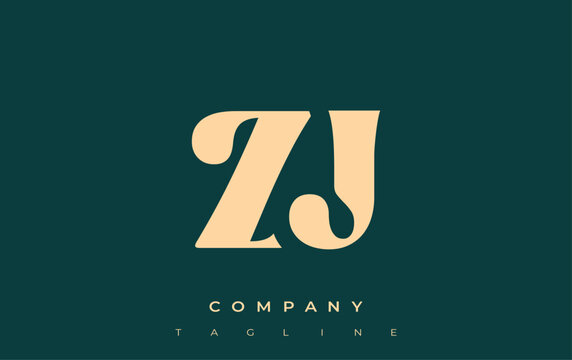 ZJ Creative Abstract Typography Logo Design. Elegant logo combining bold typography and creative shapes, ideal for branding and identity solutions.