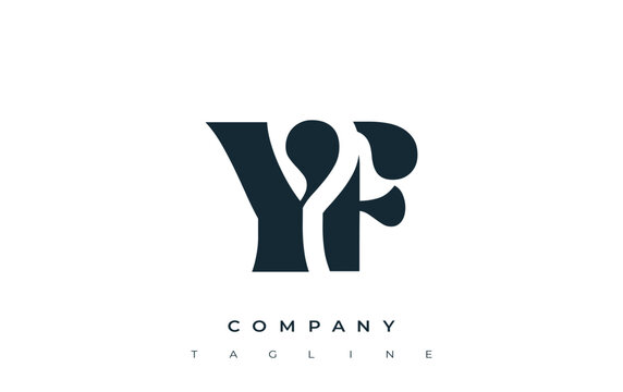 YF Creative Abstract Typography Logo Design. Elegant logo combining bold typography and creative shapes, ideal for branding and identity solutions.