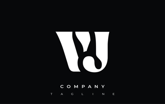 VJ Creative Abstract Typography Logo Design. Elegant logo combining bold typography and creative shapes, ideal for branding and identity solutions.