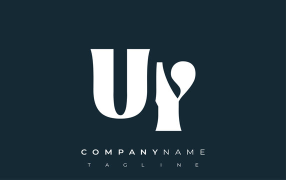 UY Creative Abstract Typography Logo Design. Elegant logo combining bold typography and creative shapes, ideal for branding and identity solutions.