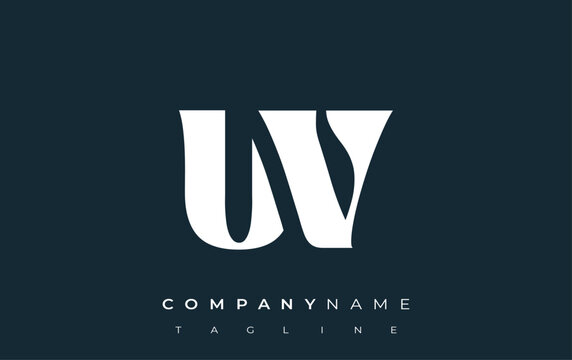 UV Creative Abstract Typography Logo Design. Elegant logo combining bold typography and creative shapes, ideal for branding and identity solutions.