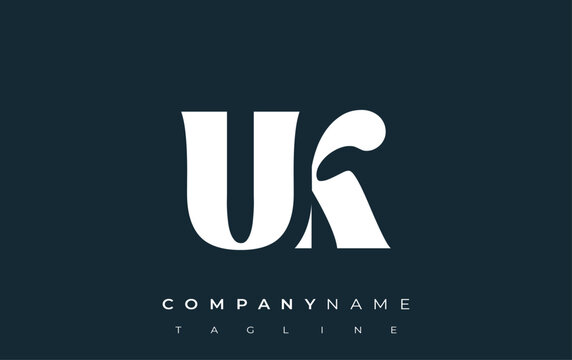 UK Creative Abstract Typography Logo Design. Elegant logo combining bold typography and creative shapes, ideal for branding and identity solutions.