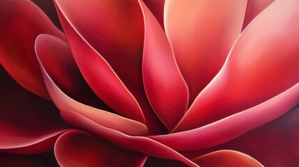 Poster - Close-up of vibrant red succulent plant, showcasing intricate details and textures.