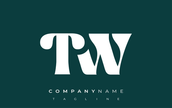 TW Creative Abstract Typography Logo Design. Elegant logo combining bold typography and creative shapes, ideal for branding and identity solutions.
