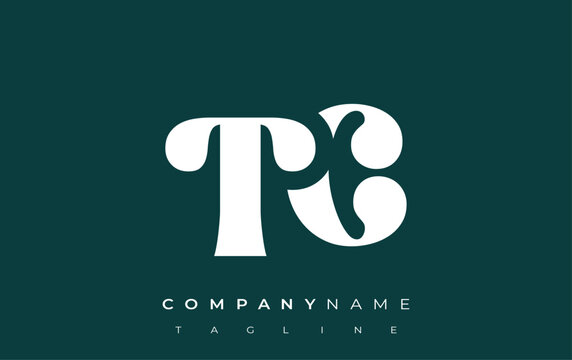 TC Creative Abstract Typography Logo Design. Elegant logo combining bold typography and creative shapes, ideal for branding and identity solutions.