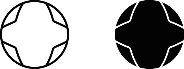 Poster - Circle cross vector icon illustration design template outline and solid style for graphic design editable stock vector