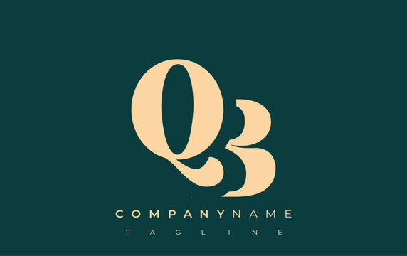 QB Creative Abstract Typography Logo Design. Elegant logo combining bold typography and creative shapes, ideal for branding and identity solutions.