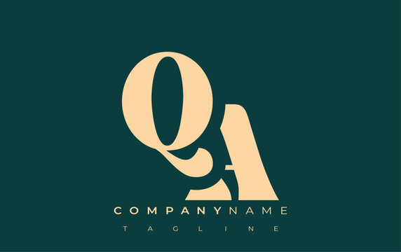 QA Creative Abstract Typography Logo Design. Elegant logo combining bold typography and creative shapes, ideal for branding and identity solutions.
