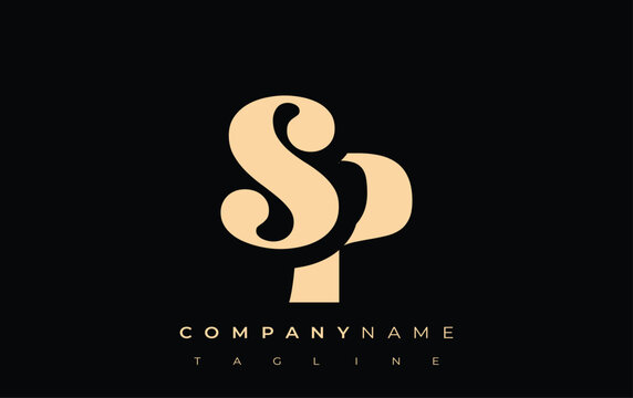 SP Creative Abstract Typography Logo Design. Elegant logo combining bold typography and creative shapes, ideal for branding and identity solutions.