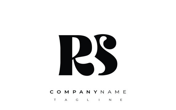 RS Creative Abstract Typography Logo Design. Elegant logo combining bold typography and creative shapes, ideal for branding and identity solutions.