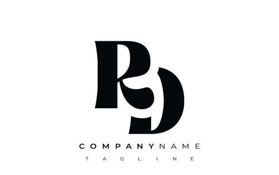 RD Creative Abstract Typography Logo Design. Elegant logo combining bold typography and creative shapes, ideal for branding and identity solutions.