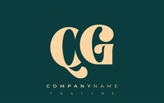 QG Creative Abstract Typography Logo Design. Elegant logo combining bold typography and creative shapes, ideal for branding and identity solutions.