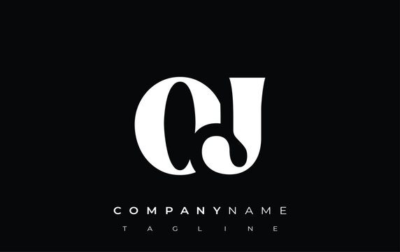 OJ Creative Abstract Typography Logo Design. Elegant logo combining bold typography and creative shapes, ideal for branding and identity solutions.