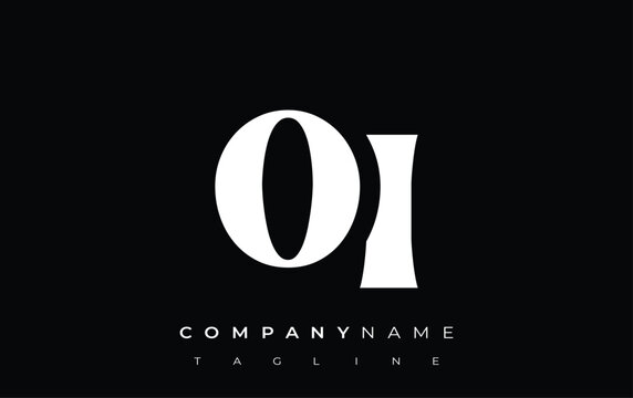 OI Creative Abstract Typography Logo Design. Elegant logo combining bold typography and creative shapes, ideal for branding and identity solutions.
