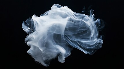 Aufkleber - Abstract white smoke cloud isolated on black background.