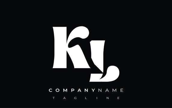 KL Creative Abstract Typography Logo Design. Elegant logo combining bold typography and creative shapes, ideal for branding and identity solutions.