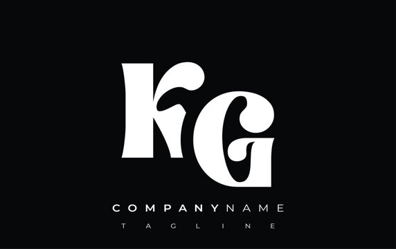 KG Creative Abstract Typography Logo Design. Elegant logo combining bold typography and creative shapes, ideal for branding and identity solutions.