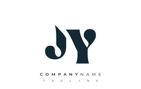 JY Creative Abstract Typography Logo Design. Elegant logo combining bold typography and creative shapes, ideal for branding and identity solutions.
