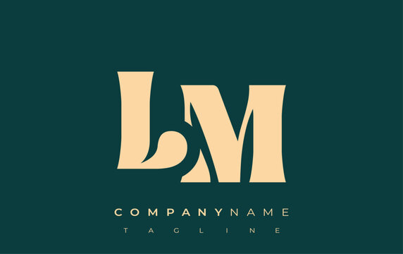LM Creative Abstract Typography Logo Design. Elegant logo combining bold typography and creative shapes, ideal for branding and identity solutions.