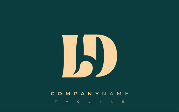 LD Creative Abstract Typography Logo Design. Elegant logo combining bold typography and creative shapes, ideal for branding and identity solutions.