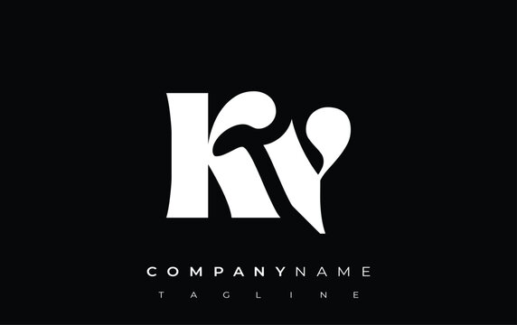 KY Creative Abstract Typography Logo Design. Elegant logo combining bold typography and creative shapes, ideal for branding and identity solutions.